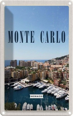 Blechschild 18x12 cm Monte Carlo Monaco Meer Bildmotiv Reisemotiv Abenteuer Reis