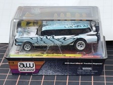 AUTO WORLD HO SLOT CAR '59 CADILLAC CARFFITI AMBULANCE BLUE/ BLACK/WHITE 2011 R5