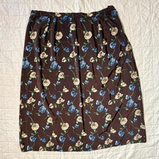 Vintage Notations Woman Floral Midi Skirt   Size 24W 3X 