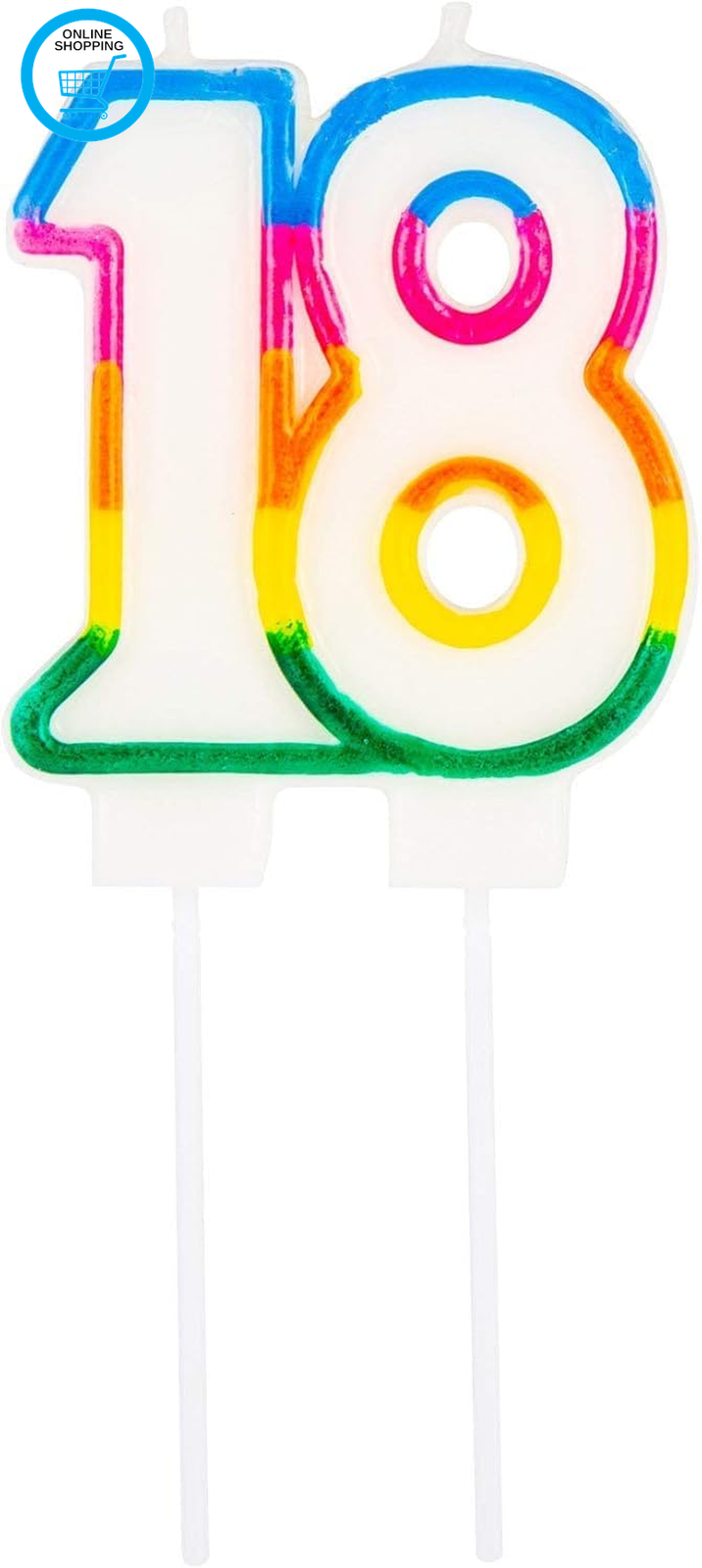 18Th Birthday Candles Number Candles Age 18 Year for Cakes Happy Birthday 3D Des