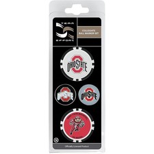 NEW Team Effort Ohio State Buckeyes Ball Marker Set - 4 Pack