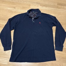 Burberry Men's Long Sleeve Polo Shirt Medium small Used Blue Golf Preppy