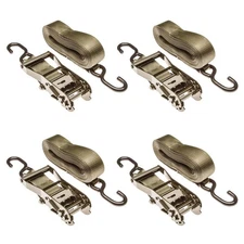 2" x 27' Ratchet Straps with S-Hooks - 4 Pack