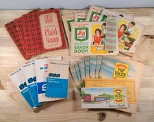 Lot of 20 Vintage Plaid, Triple-S, S&H, and Top Value Stamp Saver Books Used
