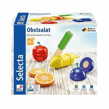 Selecta Spielzeug Obstsalat 11-tlg. Kinderküche Lebensmittel Obst Schneiden Holz