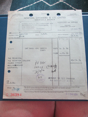 Newton Chambers & Co Ltd, Chemical Branch Thorncliff Sheffield 1954 Msrs Dexters
