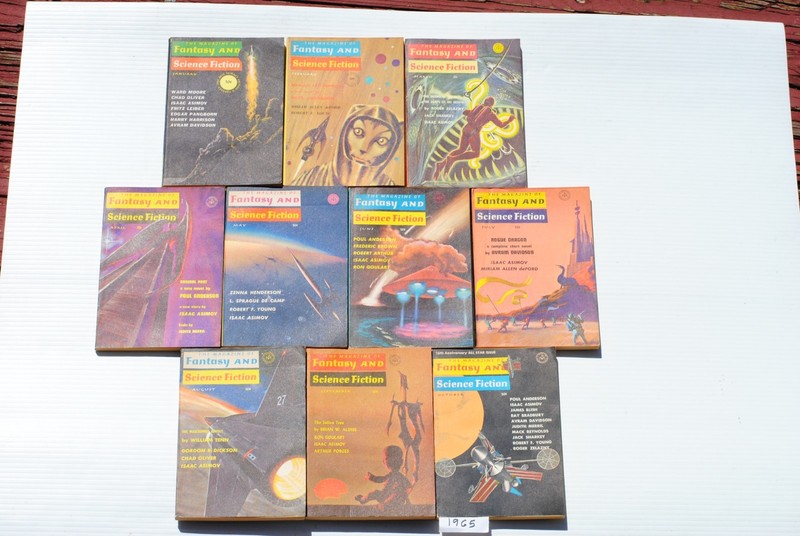 Fantasy & Science Fiction 10 issues 1965 Fritz Leiber, Roger Zelazny