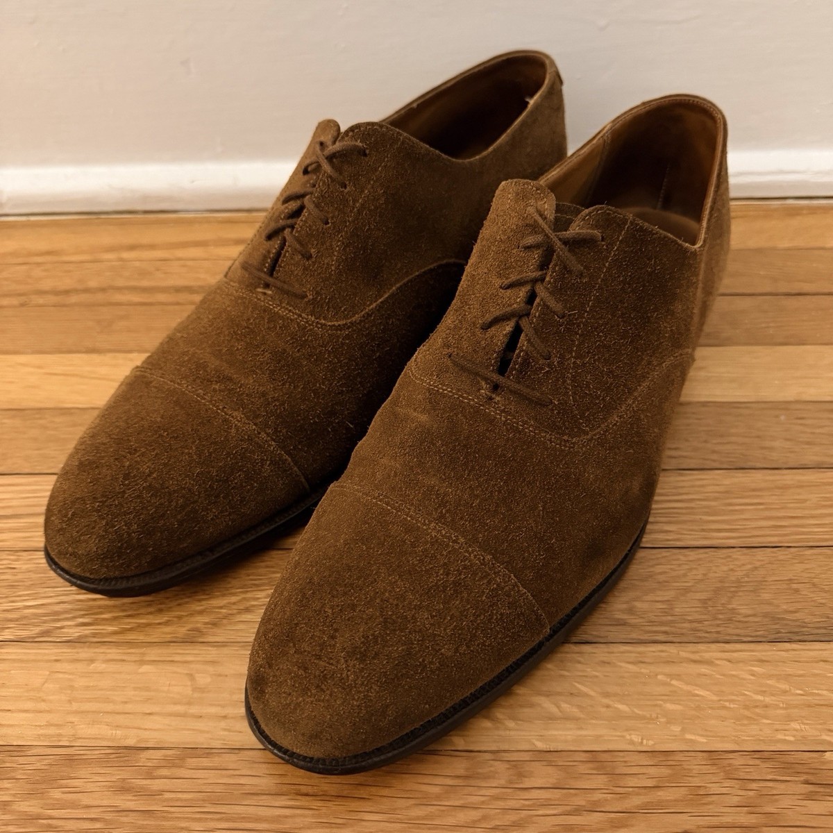 famny CROCKETT&JONES × BARNEYS NEW YO CROCKETT & JONES Barneys NYC Suede Cap-Toe Oxford Dress Shoes Mens