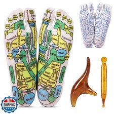 Worive Reflexology Socks Set with Tools, 2 Pairs Chiro Acupressur