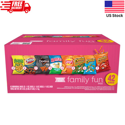 Frito-Lay Family Fun Mix Chips Variety Pack - 42 Count Mega Size Bulk Box NEW