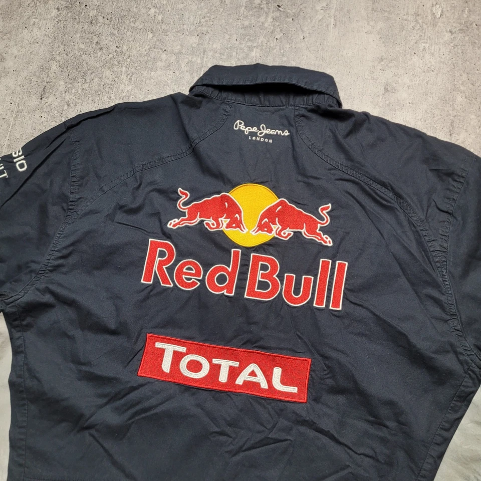Vintage Red Bull Pepe Jeans Formula 1 Racing F1 Sebastian Vettel Shirt Size L - Image 4 of 4