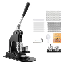 Uimoso Button Maker Machine with 1.25 in Mold and 500 Button Components, Black