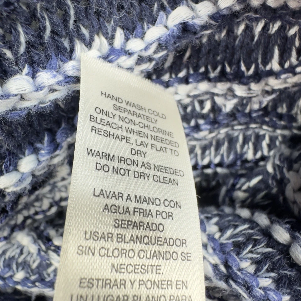 Cardigã Chico's Chunky Sweater tamanho XL (3) marcado azul franja acabamento longo - Imagem 4 de 4