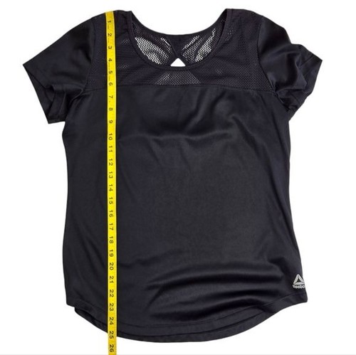 Reebok black open back mesh panel round neck athletic top large - Picture 8 of 9