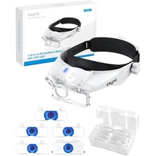 Kopfbandlupe Kopf Lupenbrille mit Licht Lupenbrille Headset mit LED-Licht Wie...