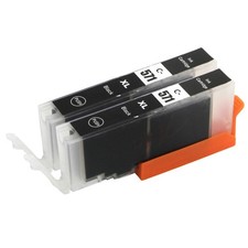 2 Black CLI-571Bk XL Compatible Ink Cartridges for use with Canon PIXMA Printers