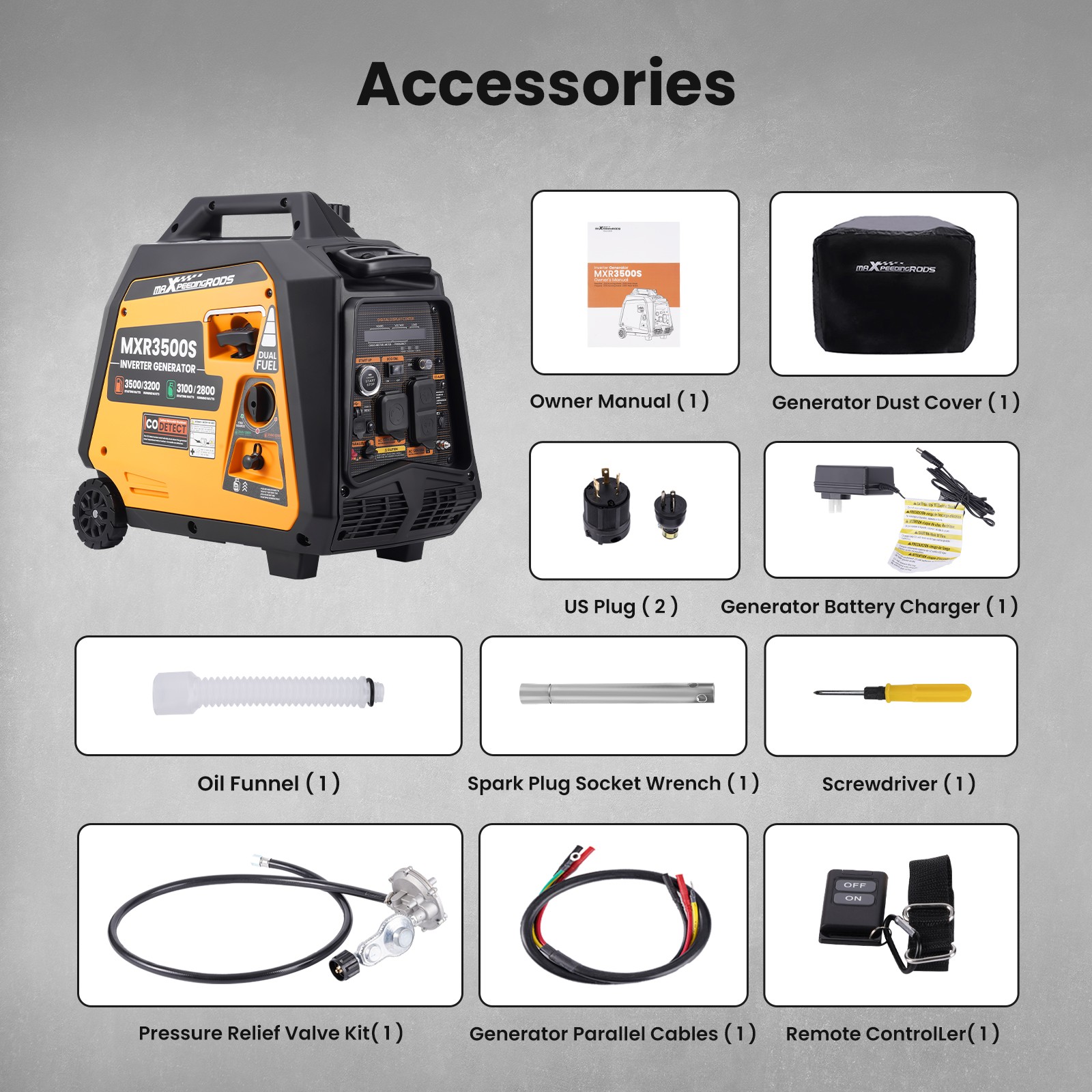 Gas LPG Powered Portable Generator 3200 Watt Electric Start Home Back up  RV