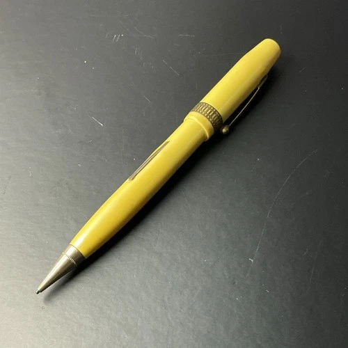 Vintage 1930s-40s Stratford Rare Yellow Celluloid Fountain Pen -Lever Filler 14K image 7