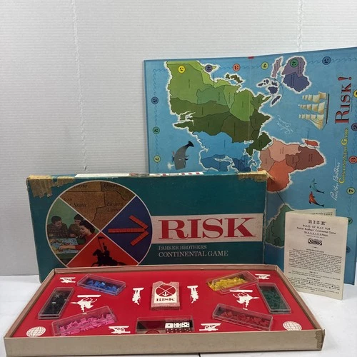 VINTAGE Risk COMPLETE Parker Brothers 1968 Classic Board Game Plastic Pieces War