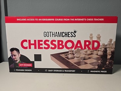 Gothamchess Chessboard Foldable Design Magnetic Pieces Levy Rozman New Sealed 