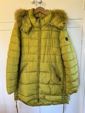 FLY LUXURY Puffer Faux Fur Trim Hooded Longline Cut Coat Size XXL