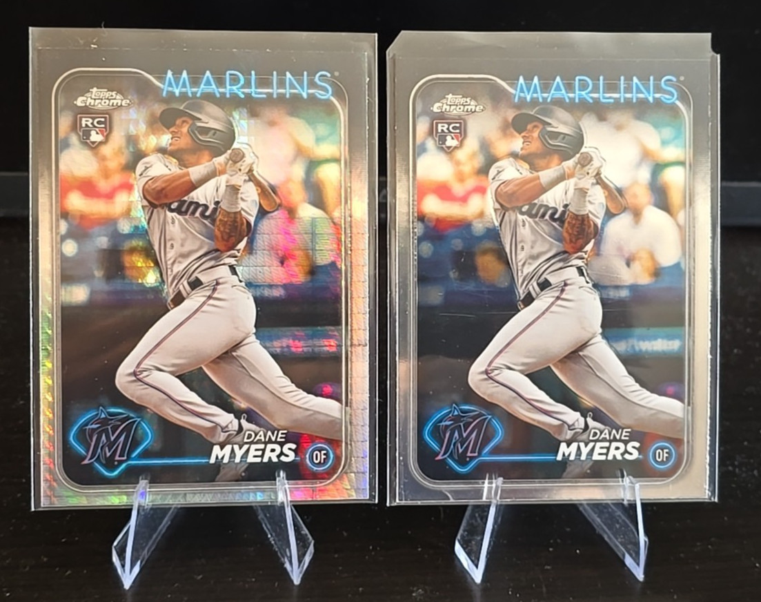2024 Topps Chrome Baseball Dane Myers Rookie RC Prism Refractor #46 Marlins LOT