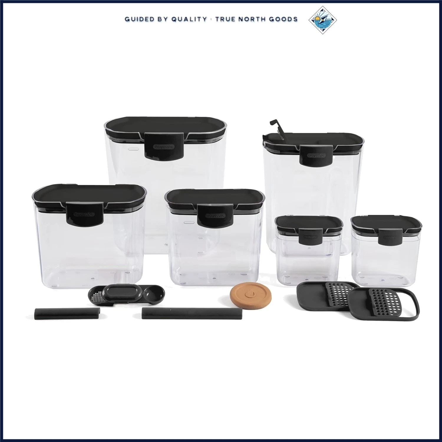 Airtight Kitchen Canister Set for Flour and Sugar, 6-Piece Storage Containers