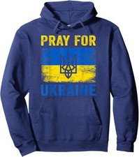 Pray For Ukraine Support Ukraine Ukrainian Flag Unisex Hooded Sweatshirt