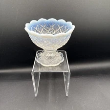 Vintage Westmoreland Thumbelina Pattern Footed Clear Opalescent Punch Bowl Only