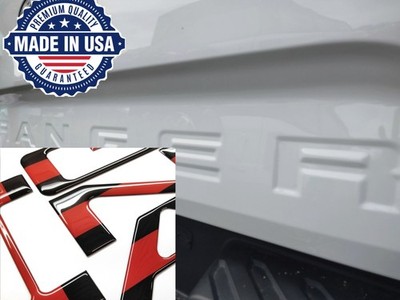 COMPATIBLE WITH 24 25 26 3D BLACK RED LINE DOMED RAISED TAILGATE LETTERS DECALS