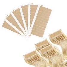 Hair Extension Tape Tabs, 144PCS Pre-cut Double Sided Adhesive Tapes in Khaki
