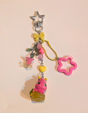 Pink Beaded Star Cell Phone Strap with Charm, Metal/Plastic, Universal