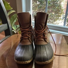 Vintage LL Bean Size 6 M Leather Rubber Duck Boots Ankle Maine USA Made Womens