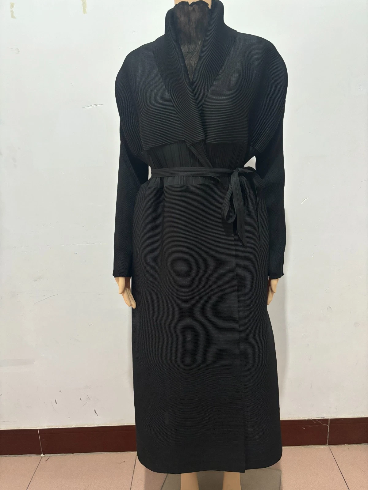 Issey Miyake black trench coat