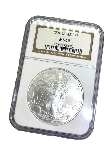 2004 American Silver Eagle 1oz Fine Silver One Dollar Coin MS69 NGC