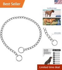 Heavy Duty Silver Dog Chain Collar - Training Slip Collar for Small Breeds S