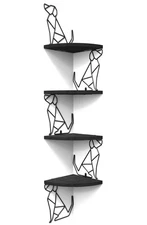 Black Corner Shelf Wall Mount, 4 Tier Floating Shelves for Wall Storage, Rust...