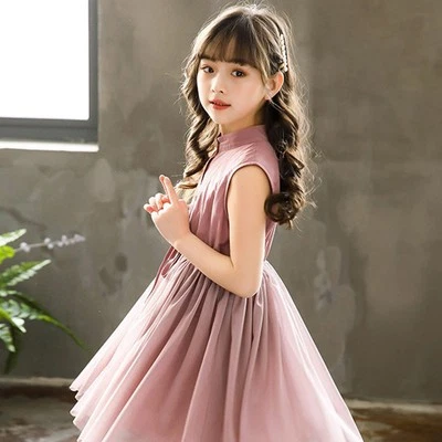 MARKENLOS Kid Girl Long Curly Perücke Kinder hitzebeständig synthetische dunkelbraune well