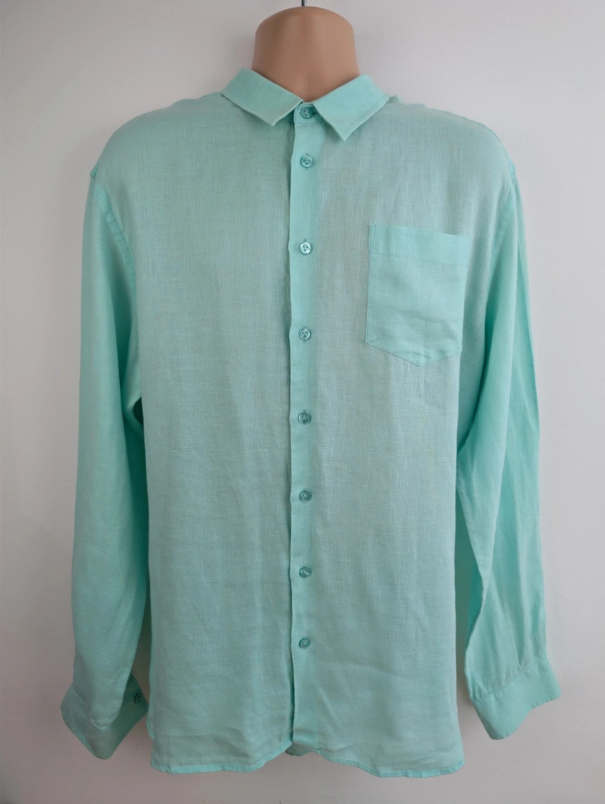 Men's Villebrequin Lenin Shirt NWOT turquoise long sleeve. XXXL. DN4565