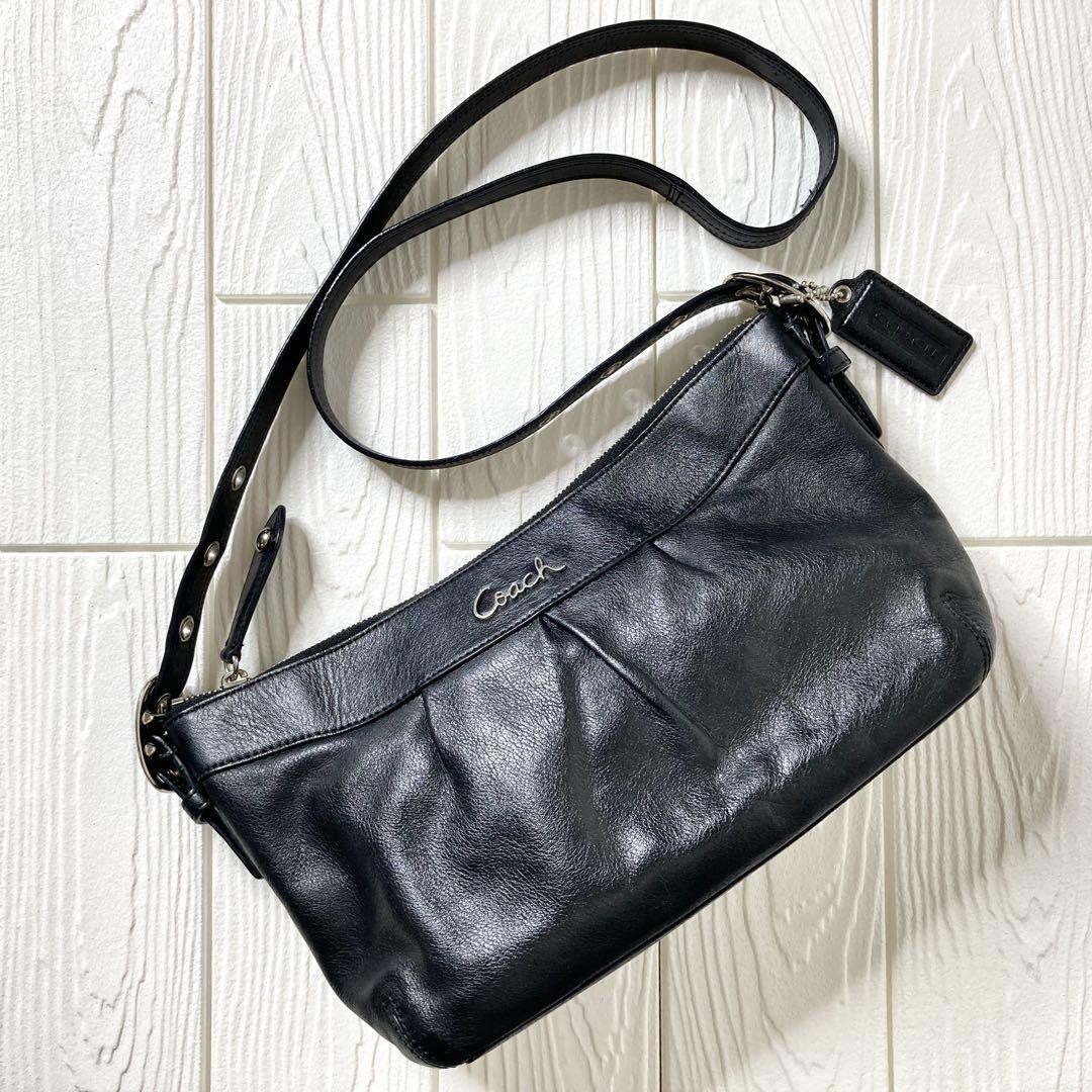 Coach Black Leather Shoulder Bag  
