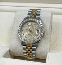 ROLEX DATEJUST 68273 JUBLIEE DIAMOND DIAL WITH CUSTOM DIAMOND BEZEL 31MM