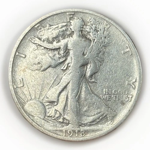 1918 Walking Liberty Half Dollar (Fine, Choice Toning , & Attractive)
