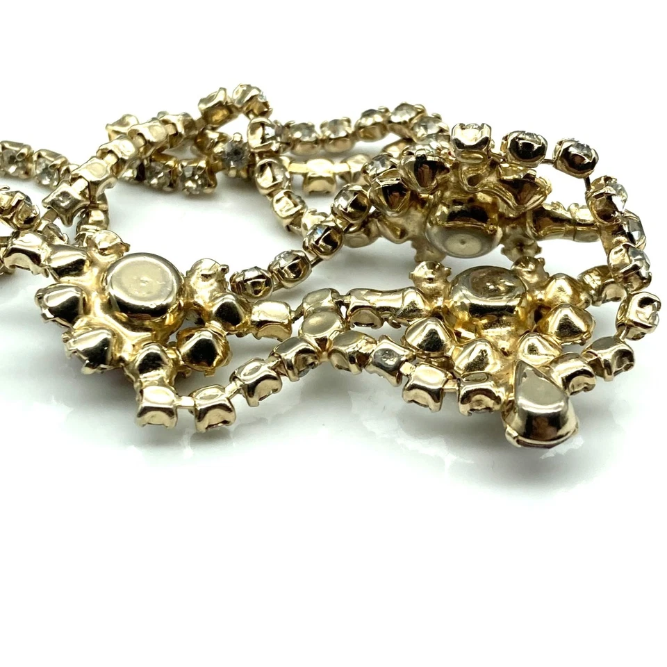 Collar babero rojo brillante AB en tono plateado, brillantes cristales de rubí en Julian Foto 4 de 4