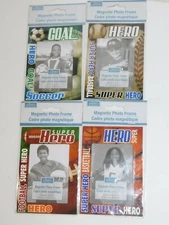 Magnetic Photo Frames Baseball Football Soccer Basketball Super Hero FOUR FRAMES