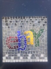 eBay Old Logo Decorative Glass Mosaic Tile 8" X 8"