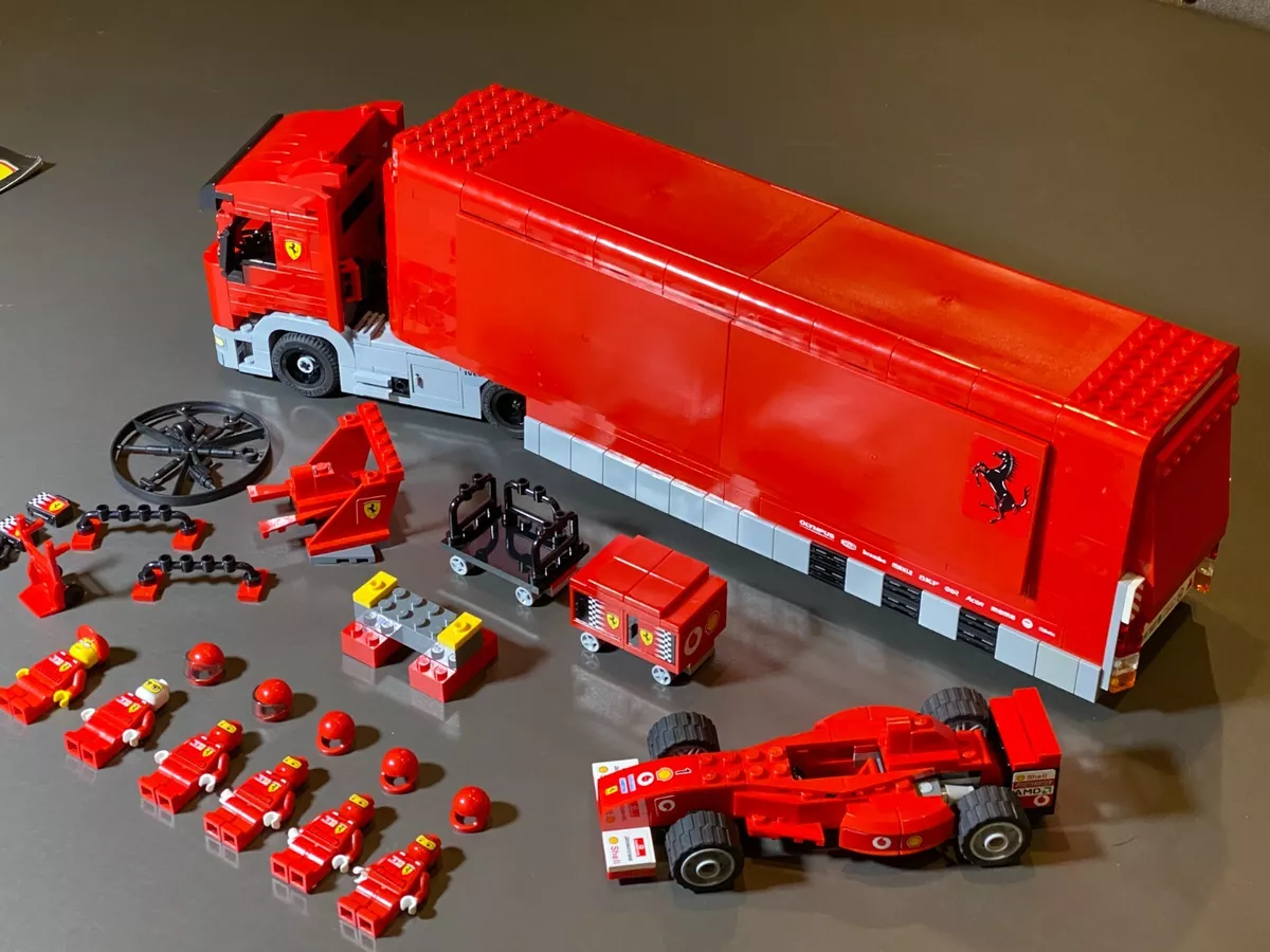 LEGO Ferrari- Scuderia Ferrari Truck 8654 Pit Crew Semi Trailer F1 Race Car  Team