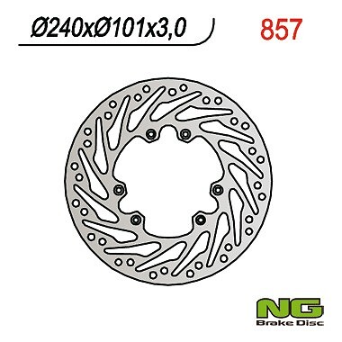 Disque de frein avant NG Turbine 240x101x3 pour Honda CR 125 et CRF 450 de 2002 à 2014