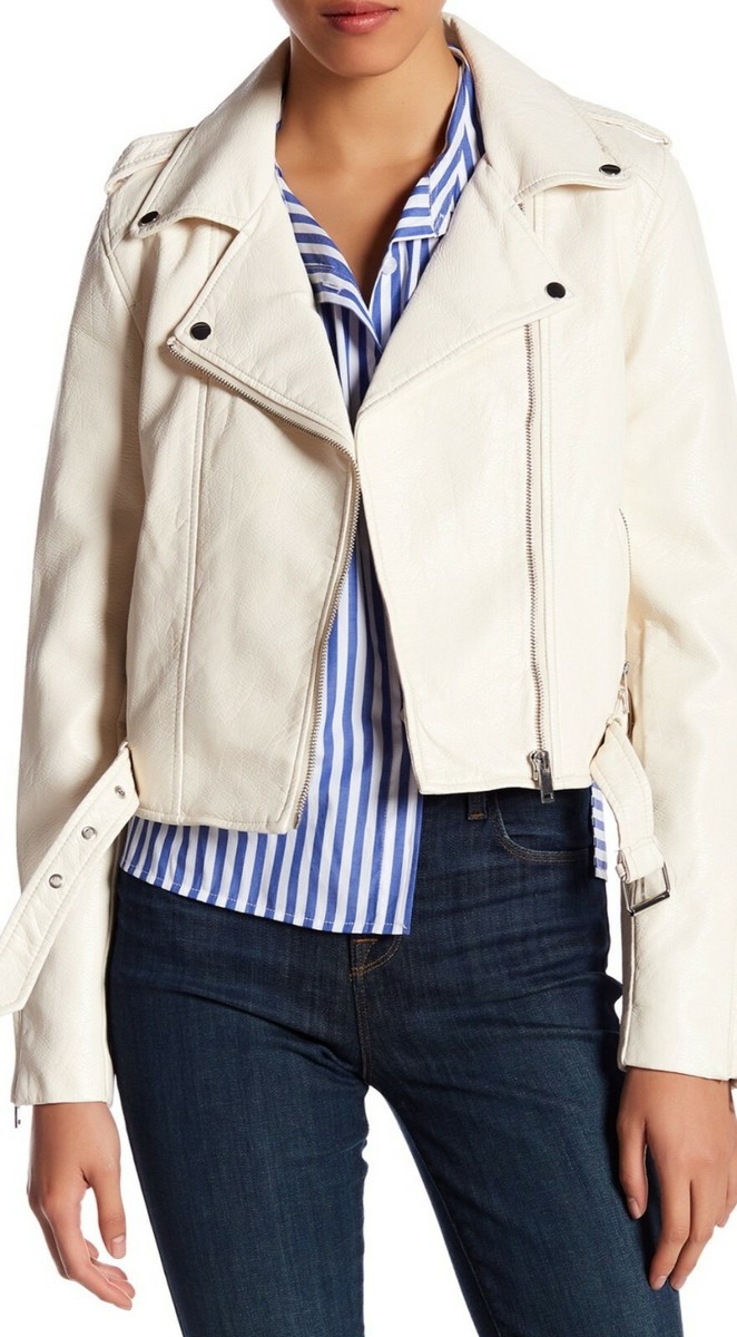 Gorgeous  12枚 NWT Juniors Romeo And Juliet Faux Leather Moto Biker Jacket Canvas