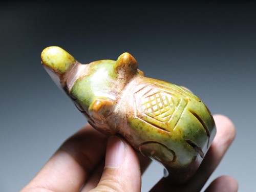 China Folk Dynasty Ancient Old Jade Stone Elephant God Statue Amulet Pendant B70 - Picture 9 of 11
