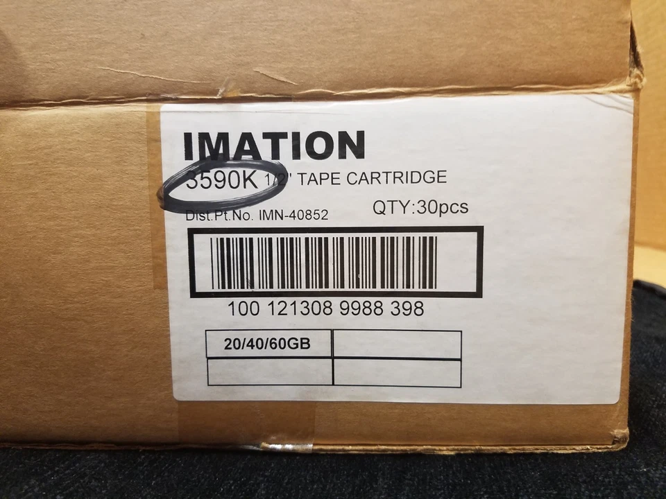 IMATION 3590K 40852 20/40GB BLACKWATCH 1/2 INCH TAPES 30 PACK NEW SEALED - Image 2 of 2